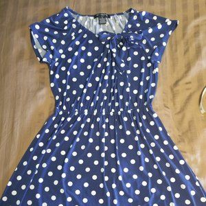 Blue & white polka dot dress